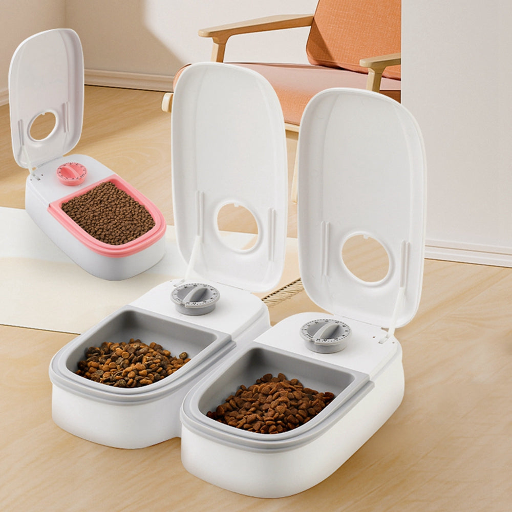 Comedero automático para mascotas, dispensador de comida inteligente para gatos y perros, temporizador, tazón de acero inoxidable, suministros para mascotas.