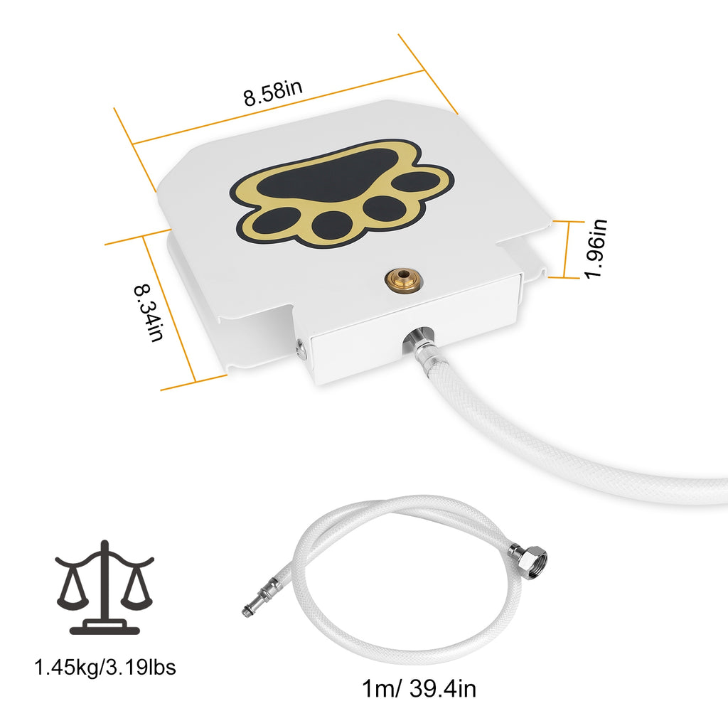 1 bebedero para perros, dispensador de agua para exteriores, aspersor con pedal y válvula interactiva para beber agua.