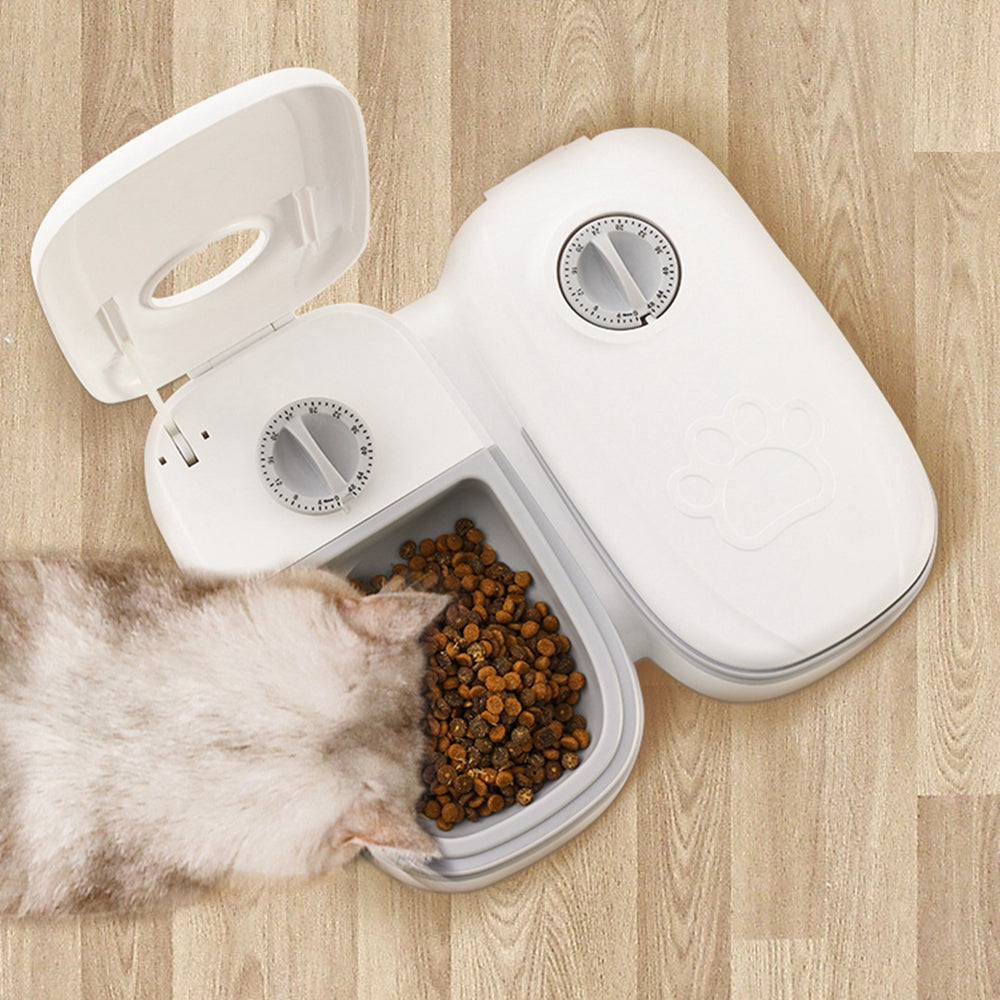 Comedero automático para mascotas, dispensador de comida inteligente para gatos y perros, temporizador, tazón de acero inoxidable, suministros para mascotas.