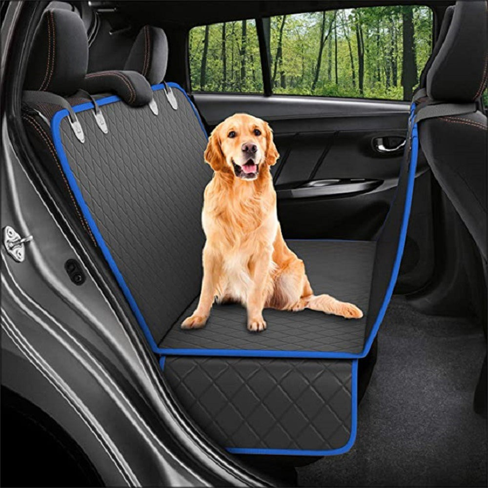 Funda de malla para asiento de coche para perro, hamaca protectora de seguridad para el asiento trasero del coche, con cremallera y bolsillo para viajes.